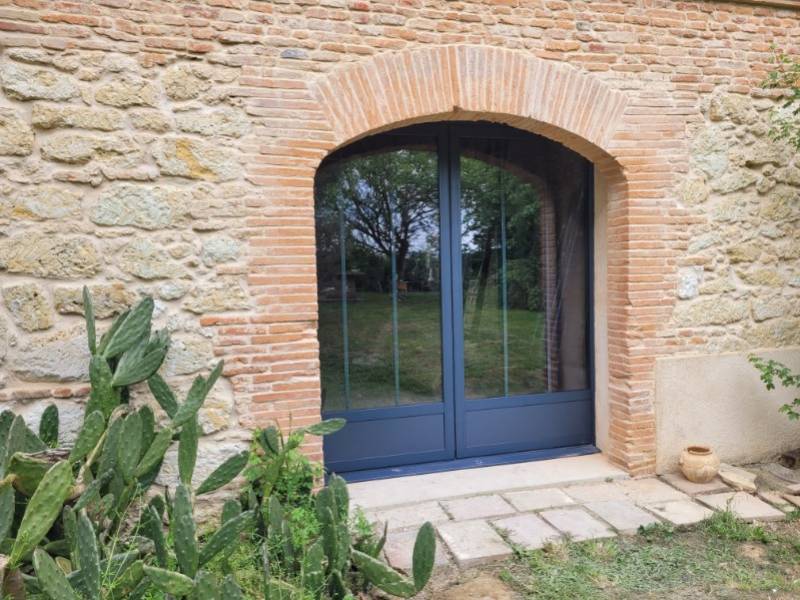 Galandage 2 vantaux en Aluminium gris anthracite 